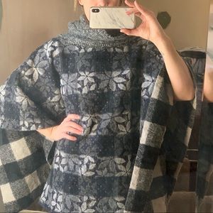 Anthropology wool pull over sweater poncho